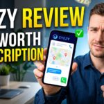 Eyezy review a man holding a phone displaying tracking features and app icons.