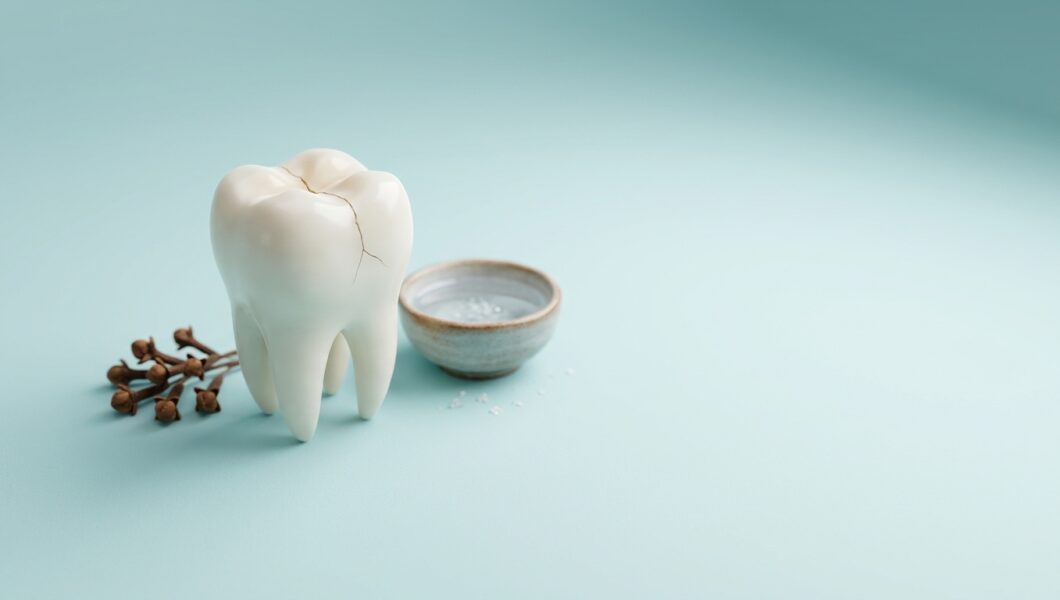 Close-up illustration of a cracked molar tooth with a small crack across the chewing surface