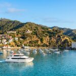Catalina Express ferry approaching the harbor of Avalon on Santa Catalina Island